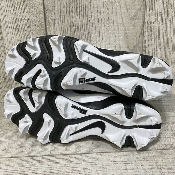 Nike Alpha Huarache 4 Men Size 12 White Black Baseball Cleats DJ6524-101 Diamond - Picture 5 of 9